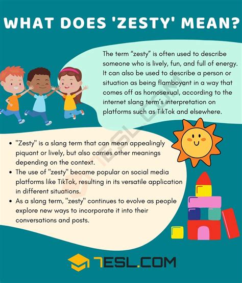 zesty meaning slang|what is a zesty person.